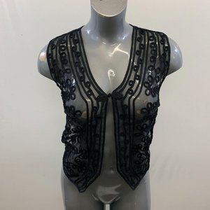 Valenti Women's Black Sleeveless Mesh Tunic